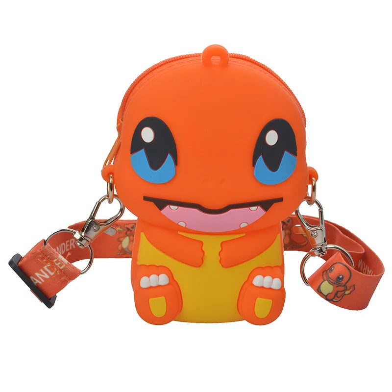 Pokemon Portemonnee Pikachu Anime Figuren Cartoon Model Siliconen Portemonnee Kawaii Persoonlijkheid Mode Schoudertas Kinderen Speelgoed Geschenken