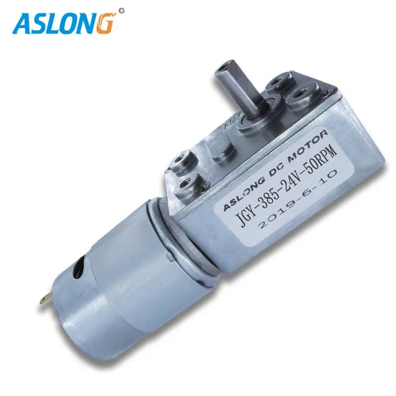 JGY-385 Mini electric dc motor 90d worm gear box brushed reduction motor 4632 square speed-down gearbox reductor 6mm od shaft