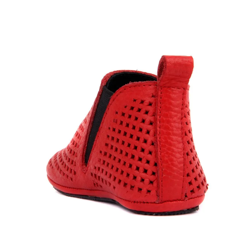 Sail Lakers-Rood Lederen Baby Schoen