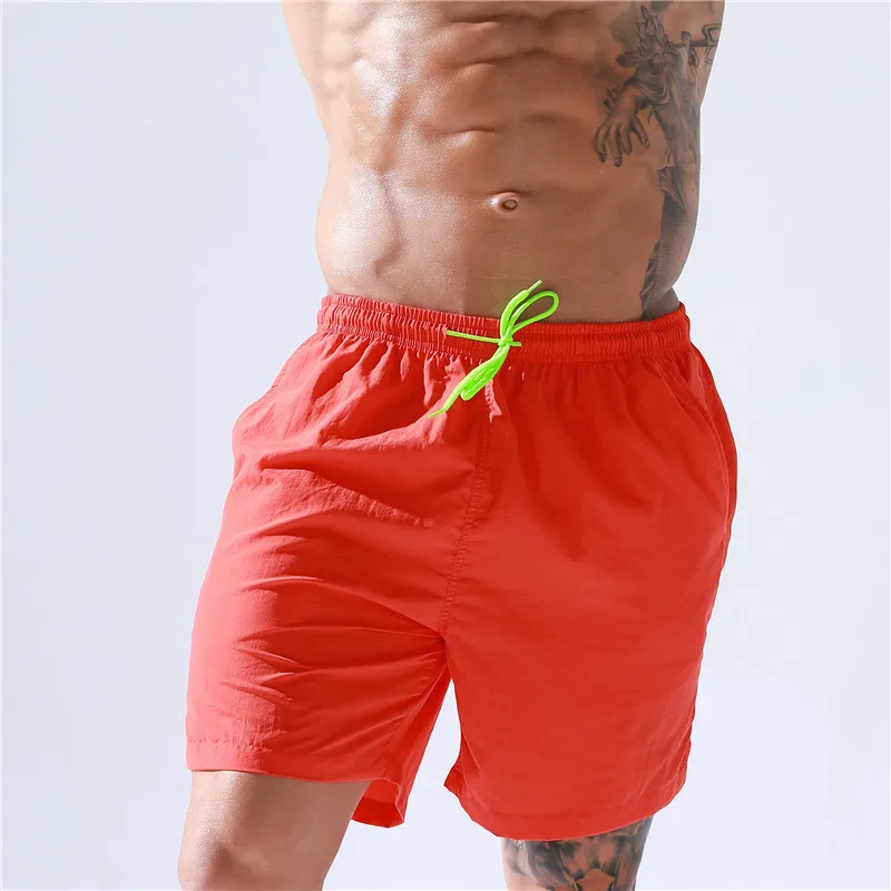 Custom Mens Solid Beach Shorts Sport Surf Board Shorts Swim Trunks Beachwear Men Swimsuit