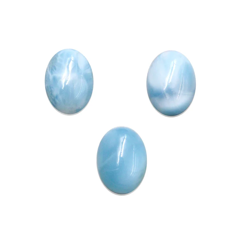 

5pcs Larimar Cabochons Cab Oval Shape Natural Stone Genuine 3x5-13x18mm Material For Making Jewelry DIY Pendant Earrings Rings