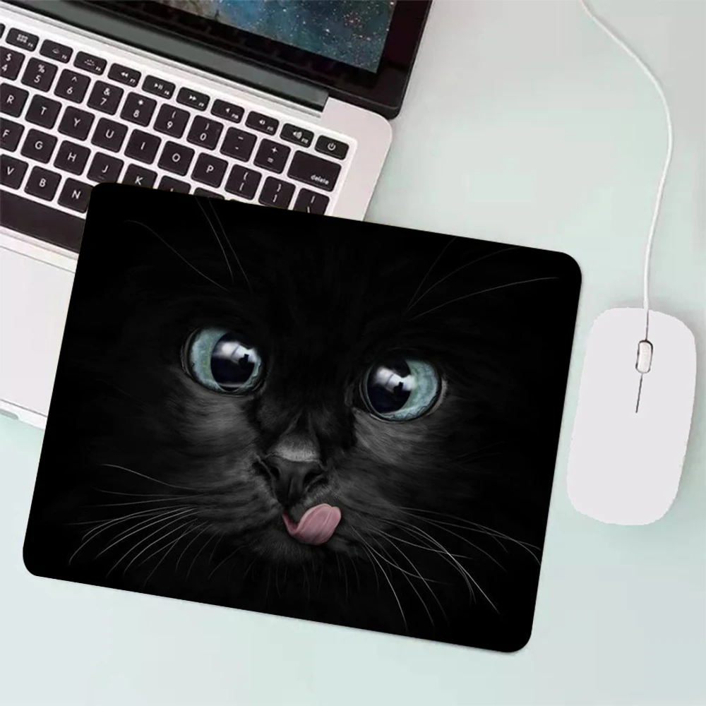 Cute Black Cat Eyes Small Gaming Mouse Pad PC Gamer Keyboard Mousepad Computer Mouse Mat Laptop Carpet Anime Mause pad Desk Mat