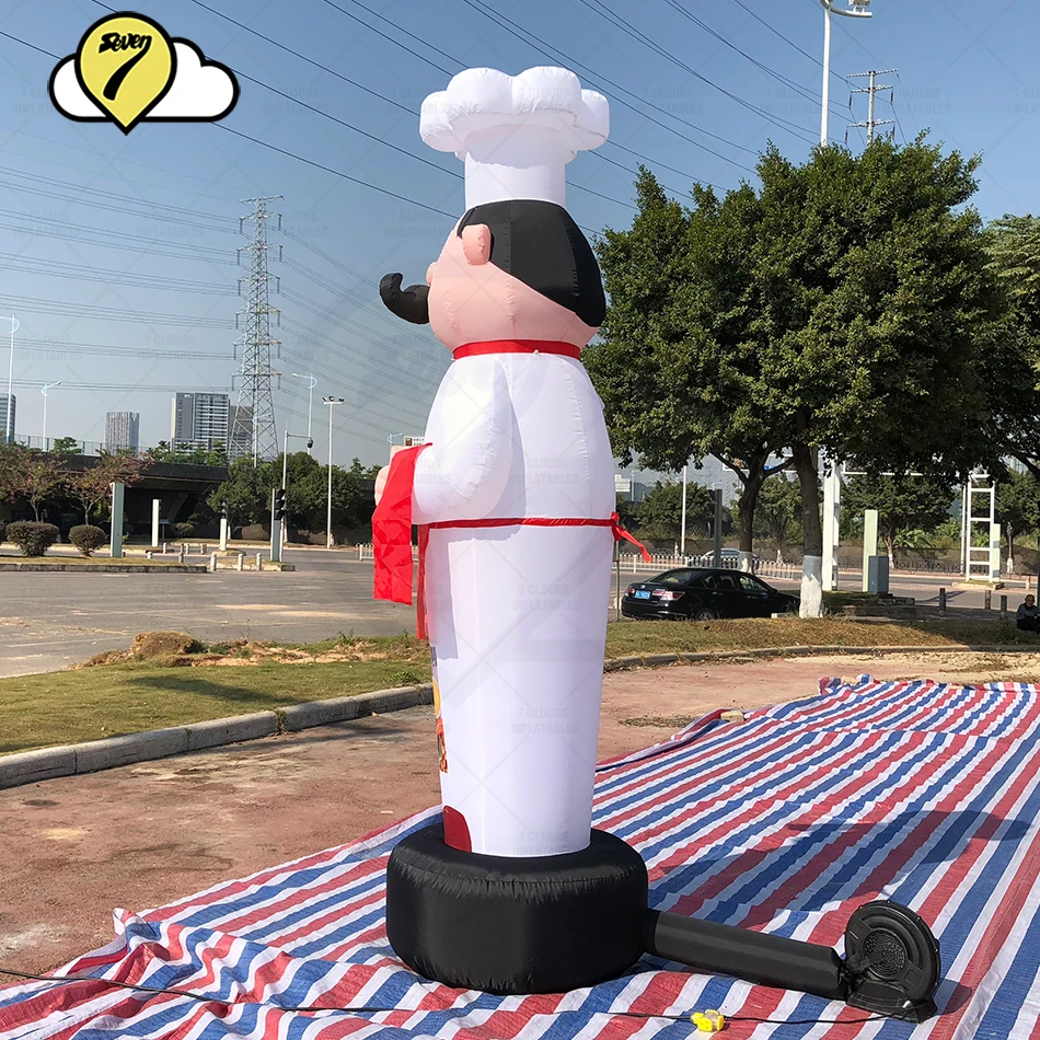 Restaurant Advertising Inflatables Cooking Chef Man Mascot Costume Kitchener Welcome Balloons Air Dancer Sky Tubeman With Blower