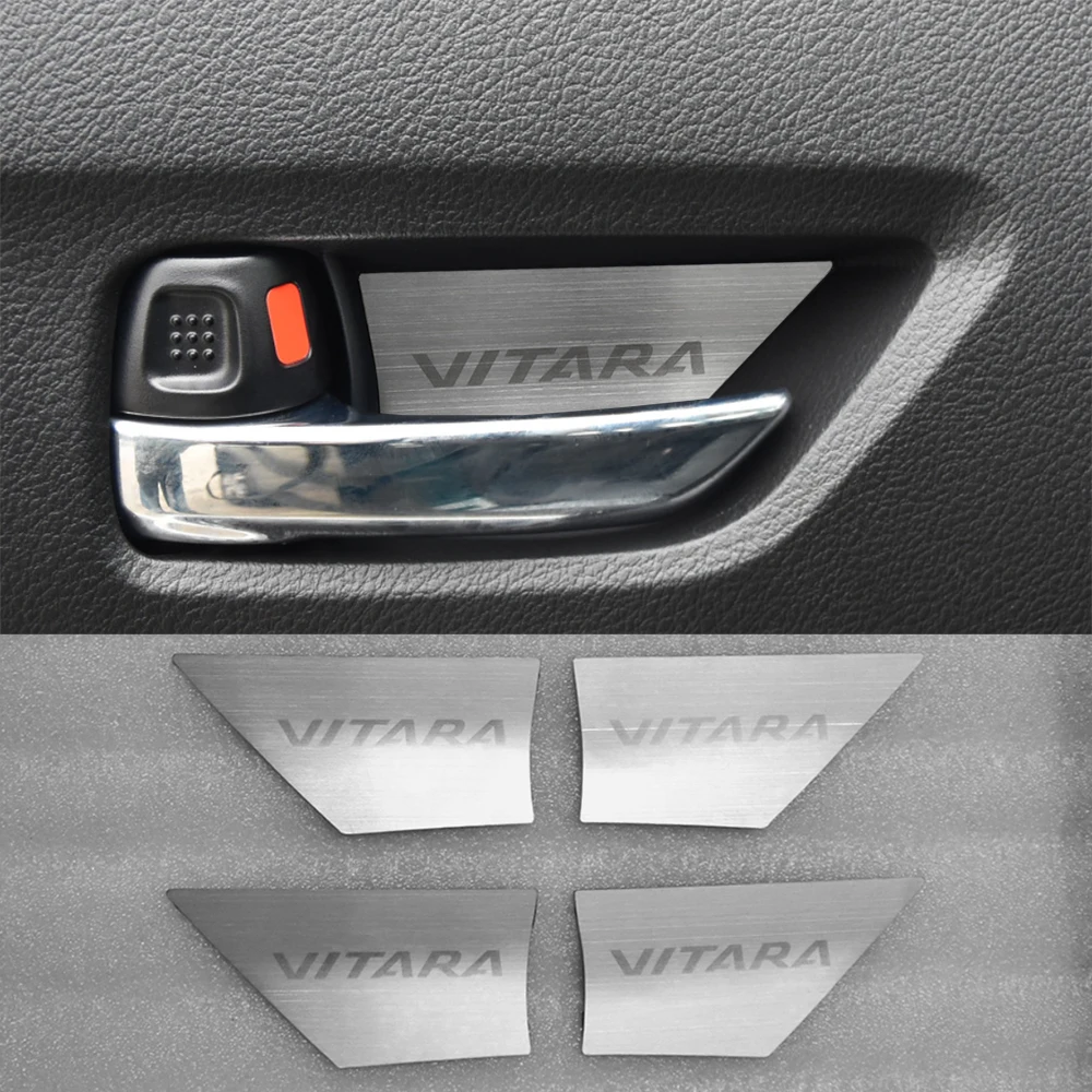 Car Accessories Interior Door Handle Cap Trim Cover Stickers For Suzuki Vitara 2015 2016 2017 2018 2019 2020 2021 2022