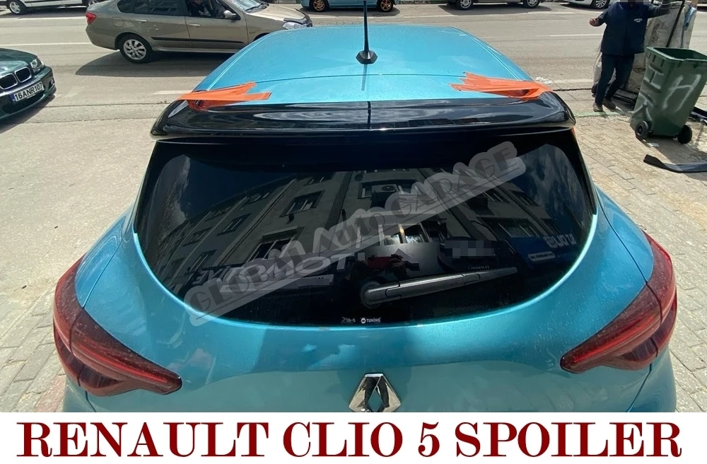 

For Renault Clio 5 Spoiler 2019-2021 Auto Accessory Universal Spoilers Car Antenna Car Styling Diffüser Flaps Splitter Black