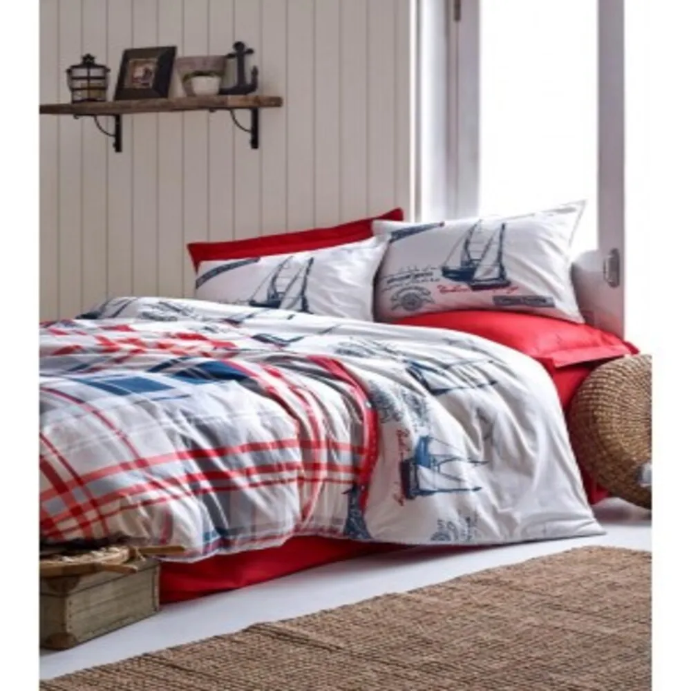 Cotton Box Maritime Alesta Duvet Cover Set - 100% Cotton Duvet cover: 160x220 Bed sheet: 160x240cm