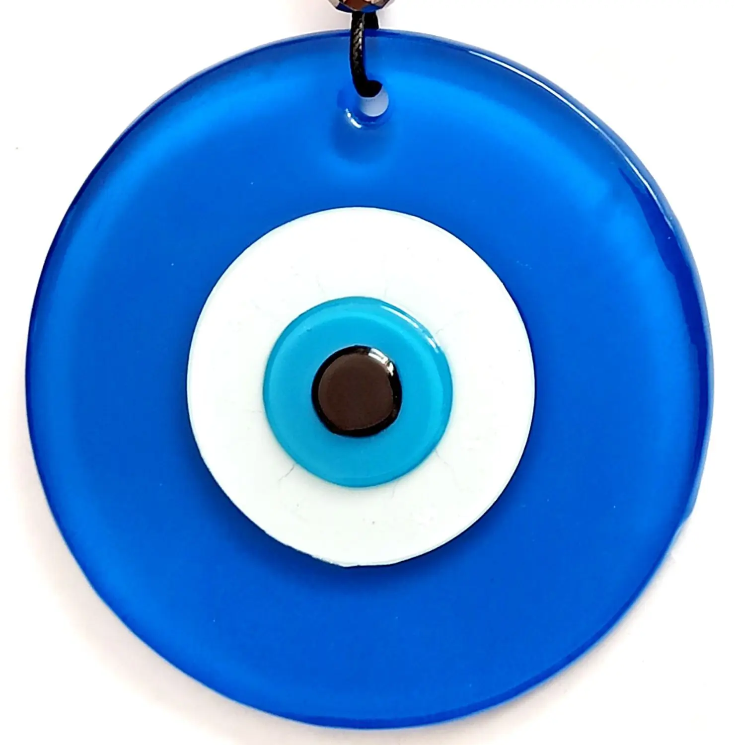 Leather Corded Evil Eye Beaded Blue Wall Ornament