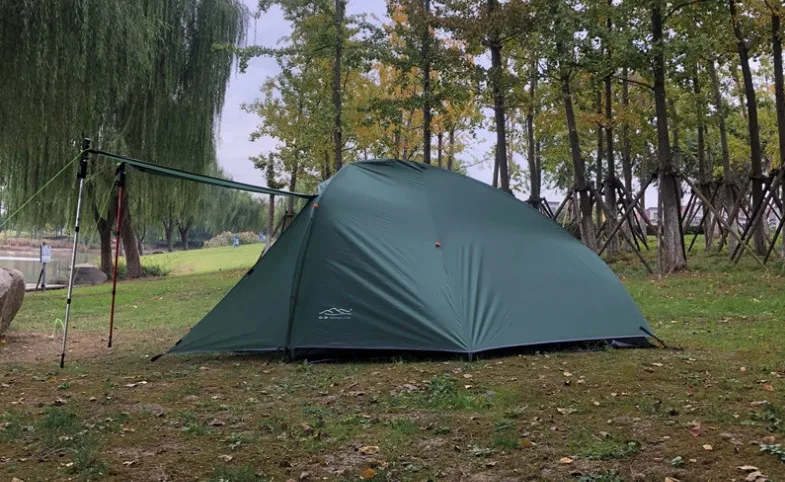 2 Person Backpack Camping Tent, Ultralight Backpacking Dome Tent, White，Green