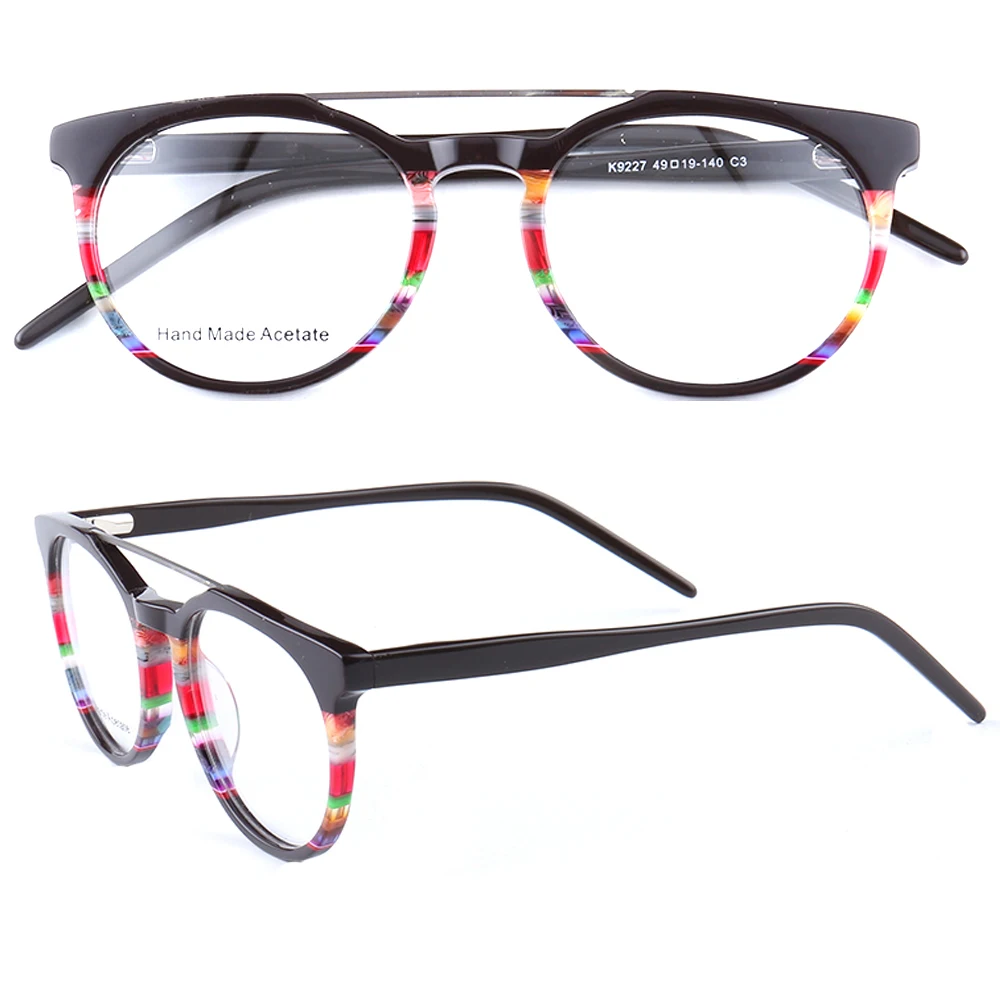 

Vintage Women Round Eyeglass Frames Men Optical Glasses frames Prescription Double Bridge Retro Spectacles Red Optical Eyewear