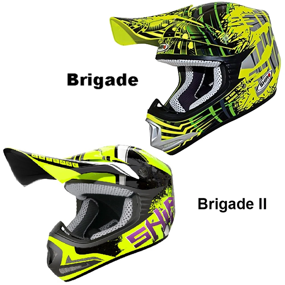 Shiro MX-306 Brigade I o II Kids children's helmet motorcycle Motocross motorcycle Fluor biker protection head size S