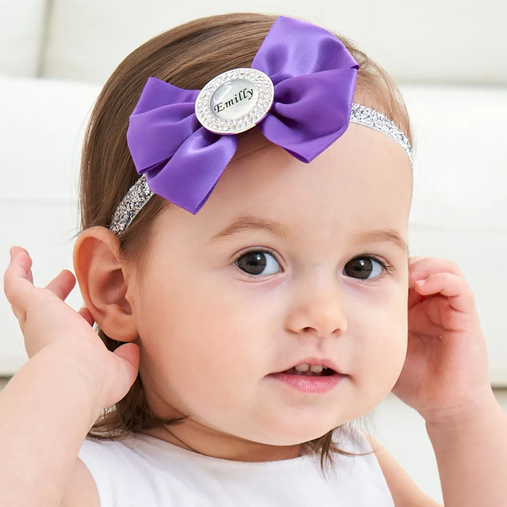 MIYOCAR personalized headband any name can make 13 colors purple bling baby headband princess style ideal gift unique