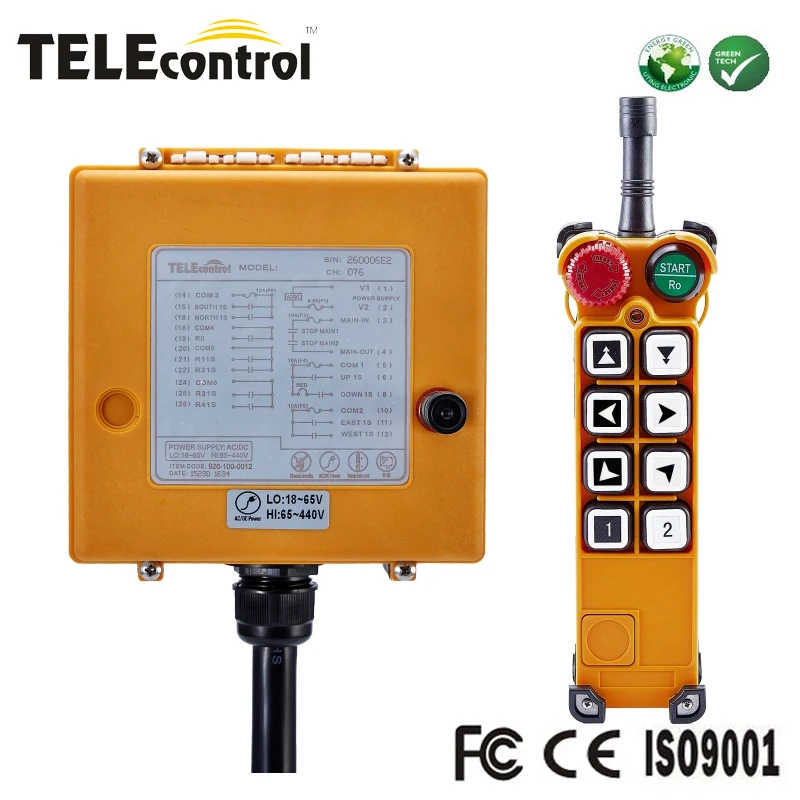 

Telecontrol F26A2 4 axis industrial wireless 8 push buttons RF radio crane remote control F26-A2