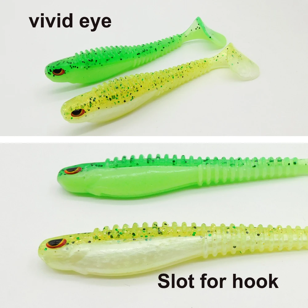 ESFISHING Nasty Shad 100mm Binoic Eyes Bass Fishing Swimbait Hot Sale Pesca Artificial Silicone Soft Fishing Tackle Lure Bait