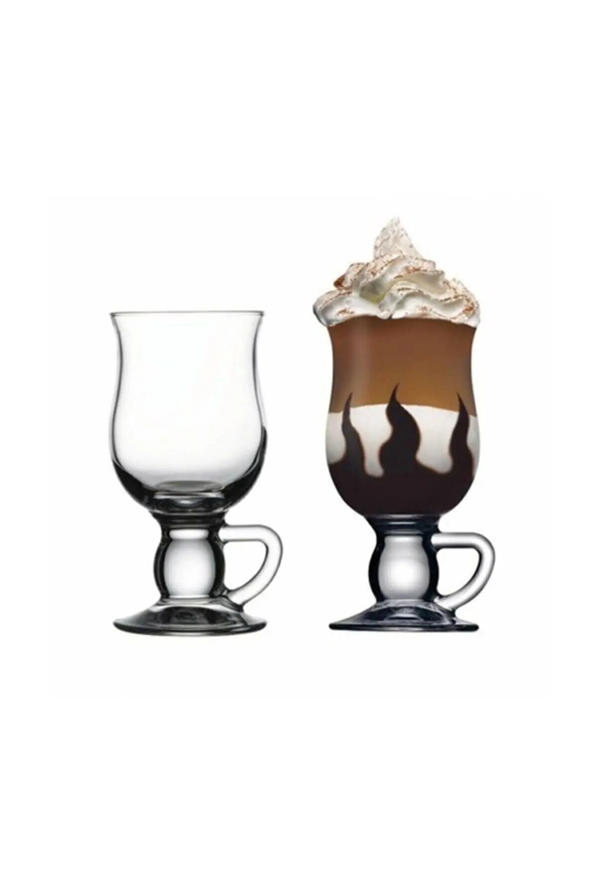 

2 PCS Paşabahçe Irish Coffe Latte Glass with Handle beverage and dessert glass Glass with handle fast shipping