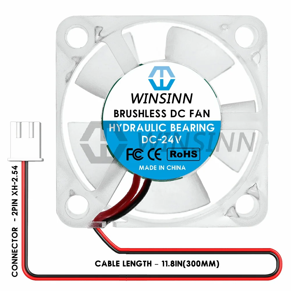 WINSINN -油圧ベアリング付きアルミニウム冷却ファン,DC 5v 12v 24v,30x10mm,2ピン,3010mm