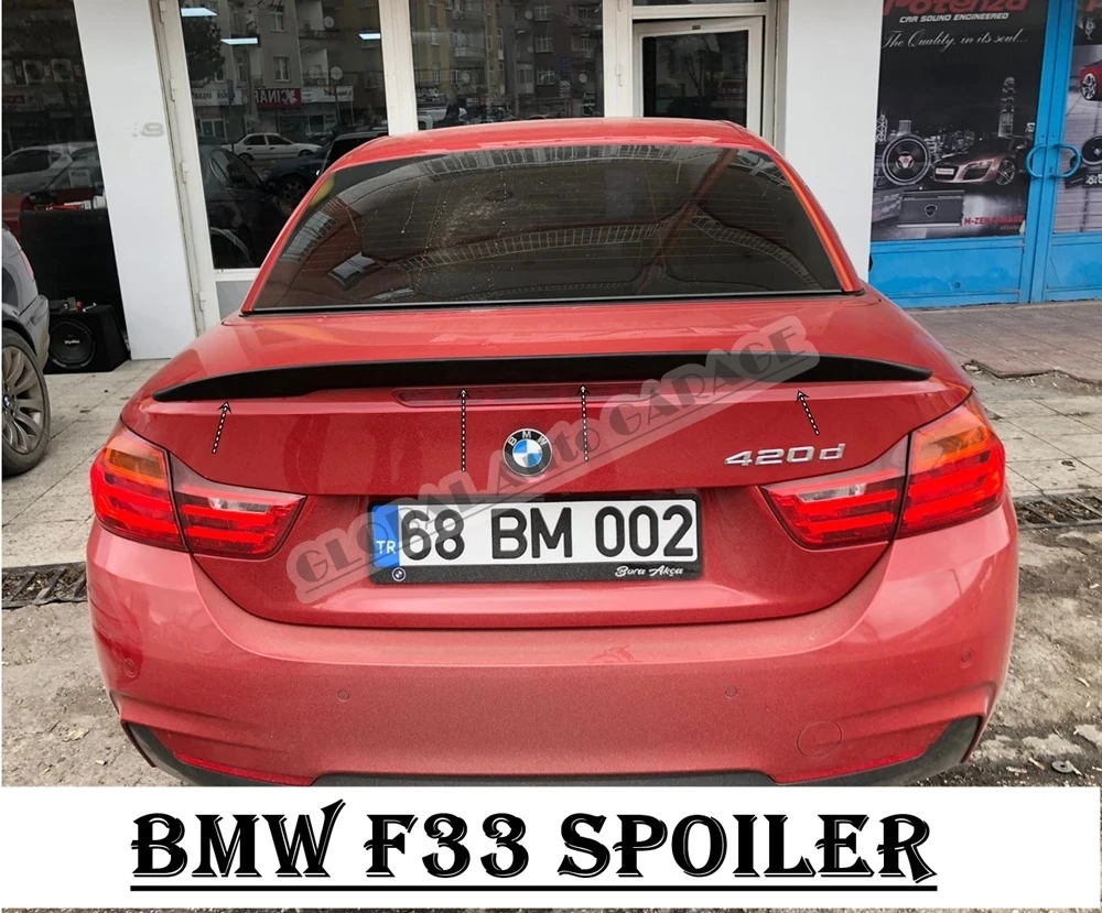 For Bmw F33 Cabrio 2013-2021 Spoiler Auto Accessory Universal Spoilers Car Antenna Piano Black For Car Styling Diffüser Flaps