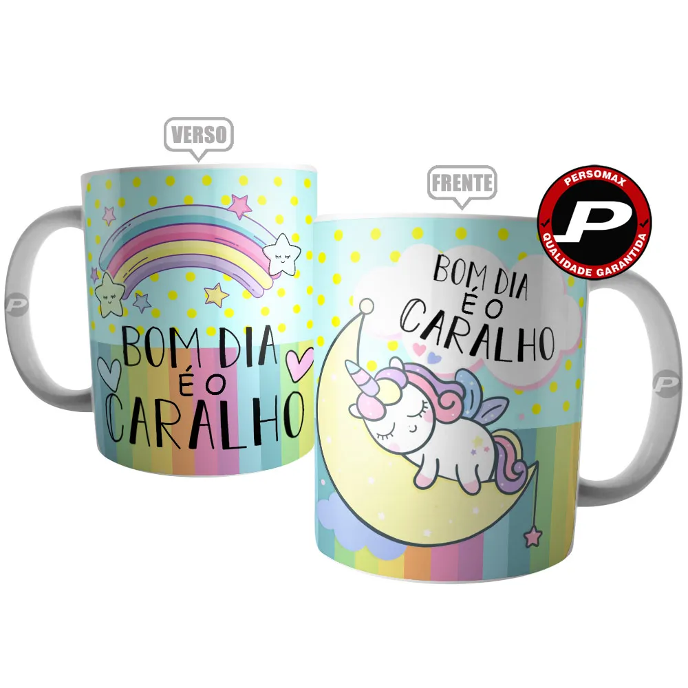 Mug Good morning is the Cock Indiscreet Unicorn Sleeping on the Moon Rainbow Meme Cup Fun Funny