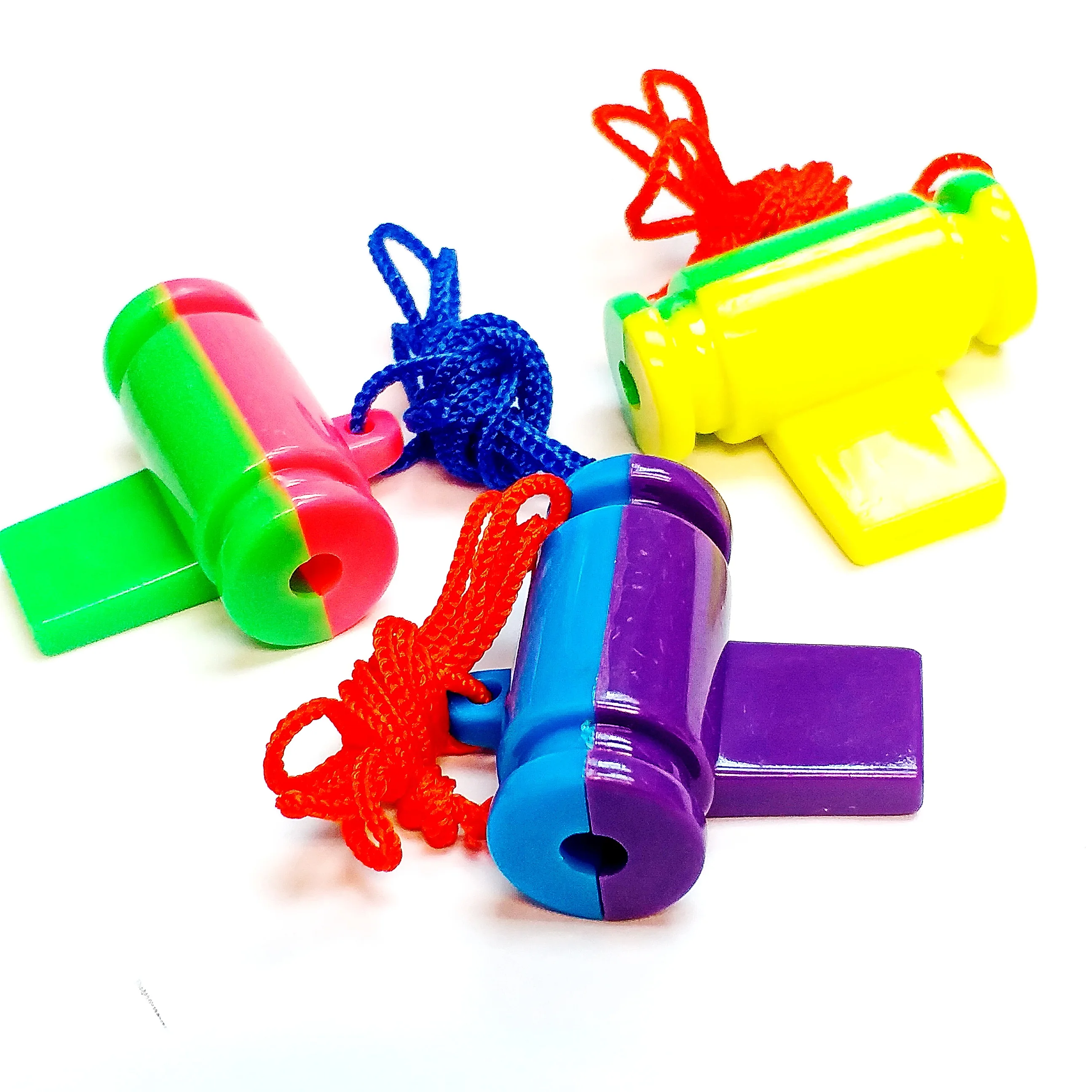

48Pc Samba Tumbling Double Whistle W Keychain Party Pocket PINATA FILLER LUCKY PRIZE Birthday Carnival Novelty Toys Bag Loot Gag