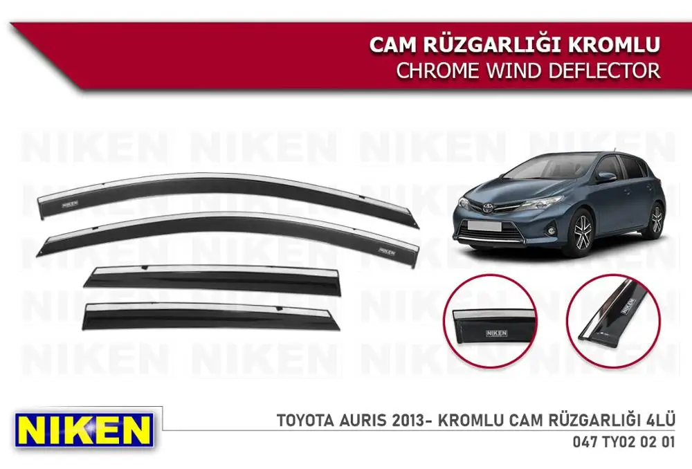 

For Toyota Auris Chrome Wind Deflector Rain Window 2013 2014 2015 2016 2017 2018 2019 2020 Car Auto Accessory Black Chrome