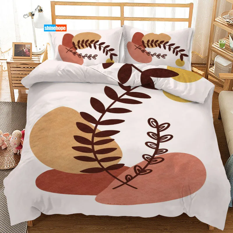 Nordic Famous Painting 3PCS Duvet Cover Satin Bedding Set Twin Size 180X220CM Bedspread Nordic Bed Cover