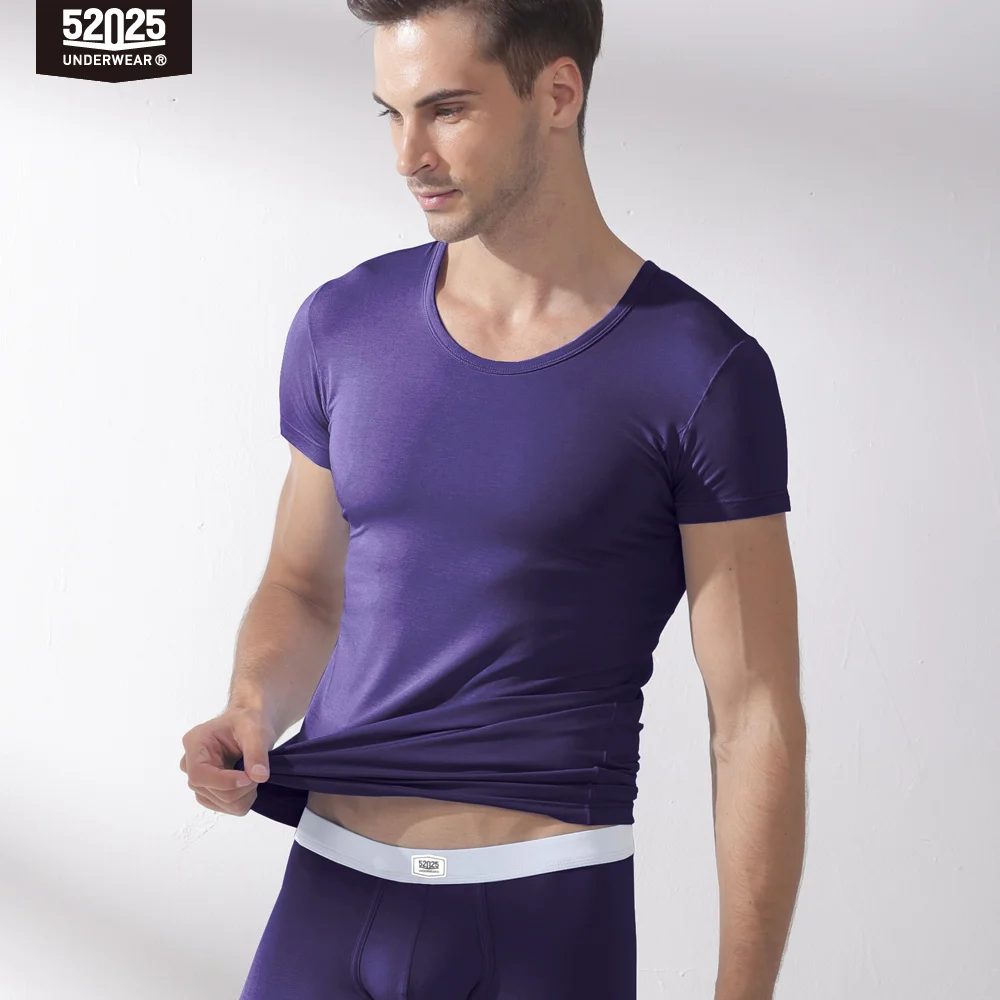 Camisetas de manga corta para hombre, ropa interior Premium Modal, cómoda y transpirable, para estar en casa, 52025