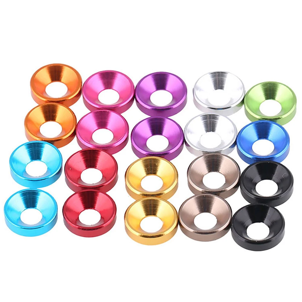 5pcs/lot Aluminu Washer M2 M2.5 M3 M4 M5 Colourful Anodized Aluminum Countersunk Head Bolt Washers Gasket