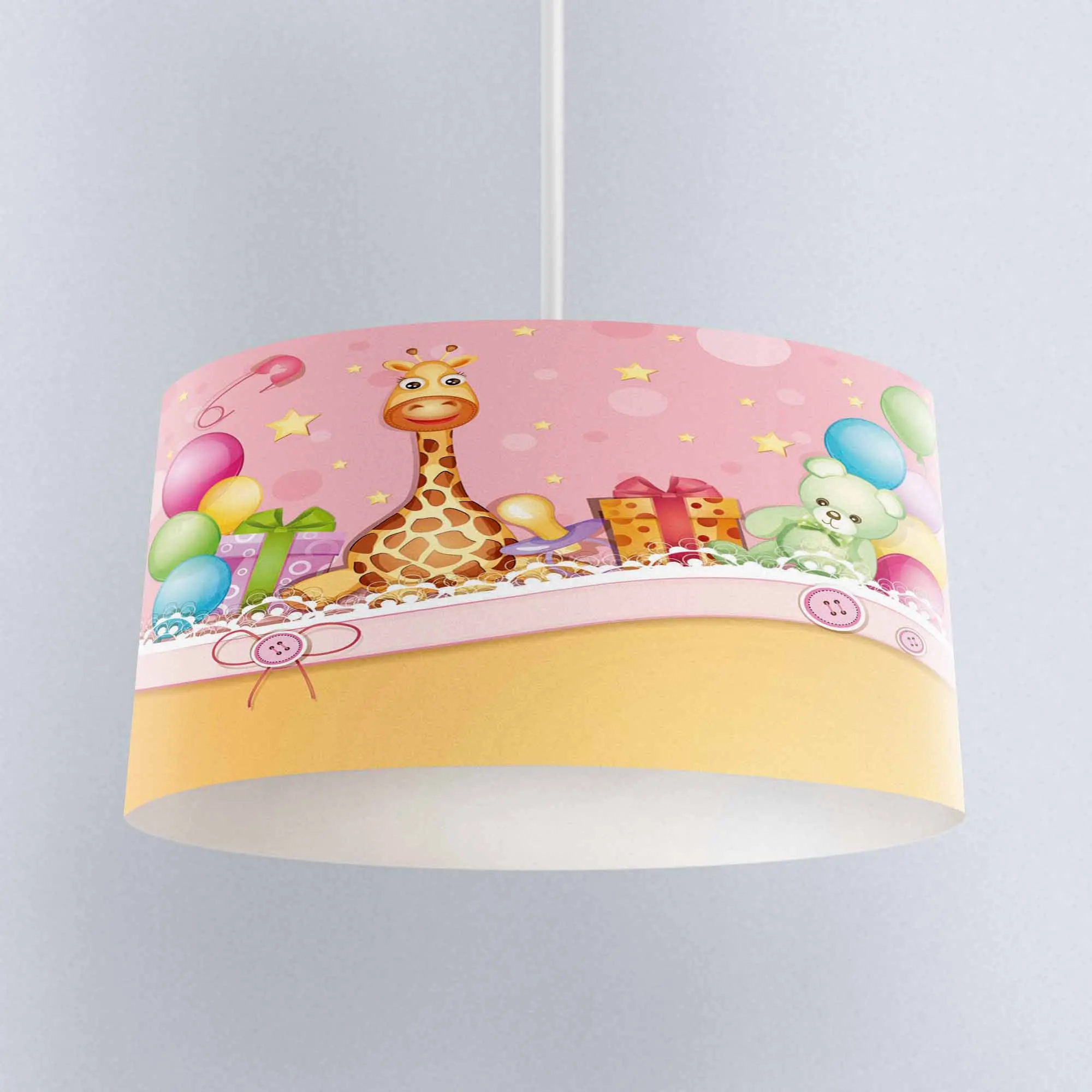 

Else Pink Yellow Party Birthday Animals Print Fabric Kids Chandelier Lamp Drum Lampshade Floor Ceiling Pendant Light Shade