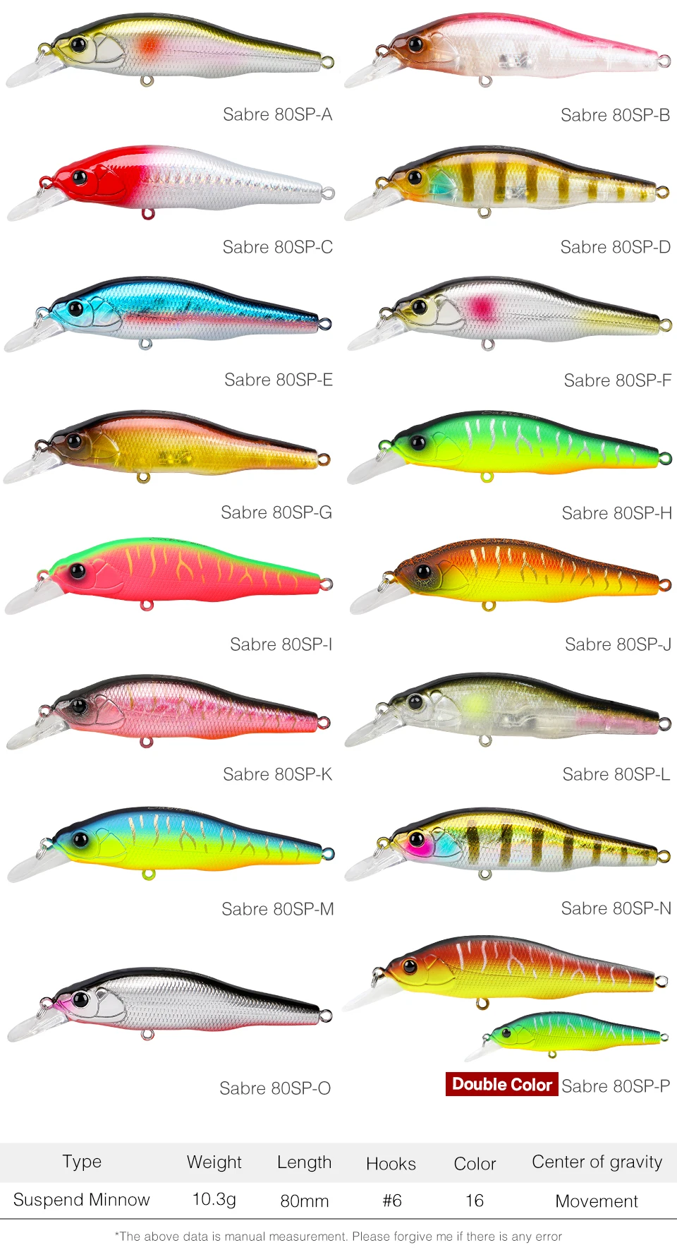 TSURINOYA 3,15 Zoll 80SP Suspend Minnow Sabre 80 mm 10,3 g künstlicher Bass Pike Hard Baits Shiner Shad Angelköder Jerkbait – Detail 5