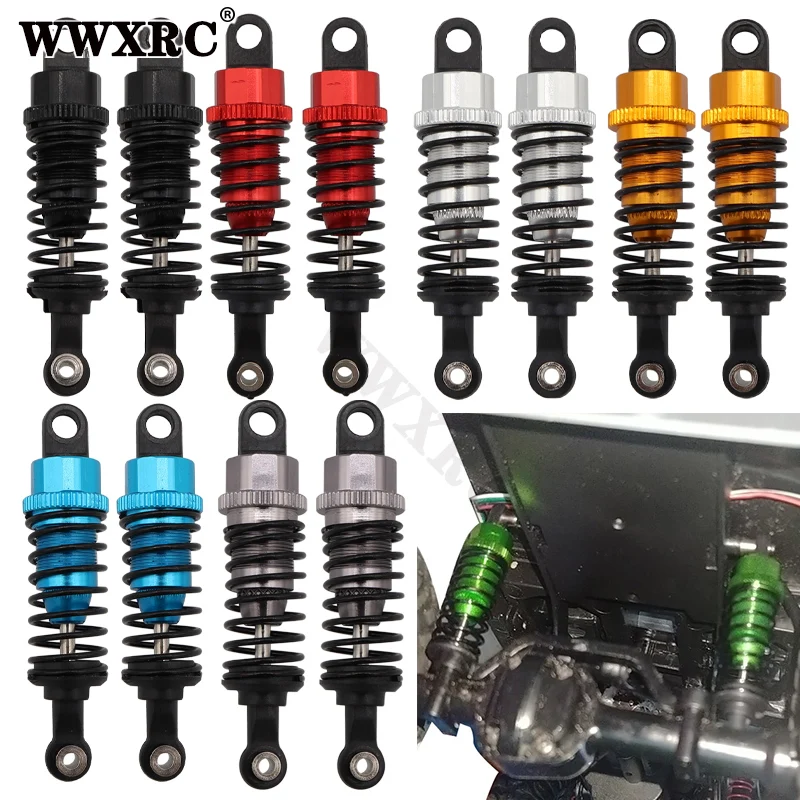 4Pcs Oil Filled Type Metal Shock Absorber With Shock Tower For WPL C14 C24 MN D90 D91 MN99 MN99s RC Car Adjustable Upgrade Parts