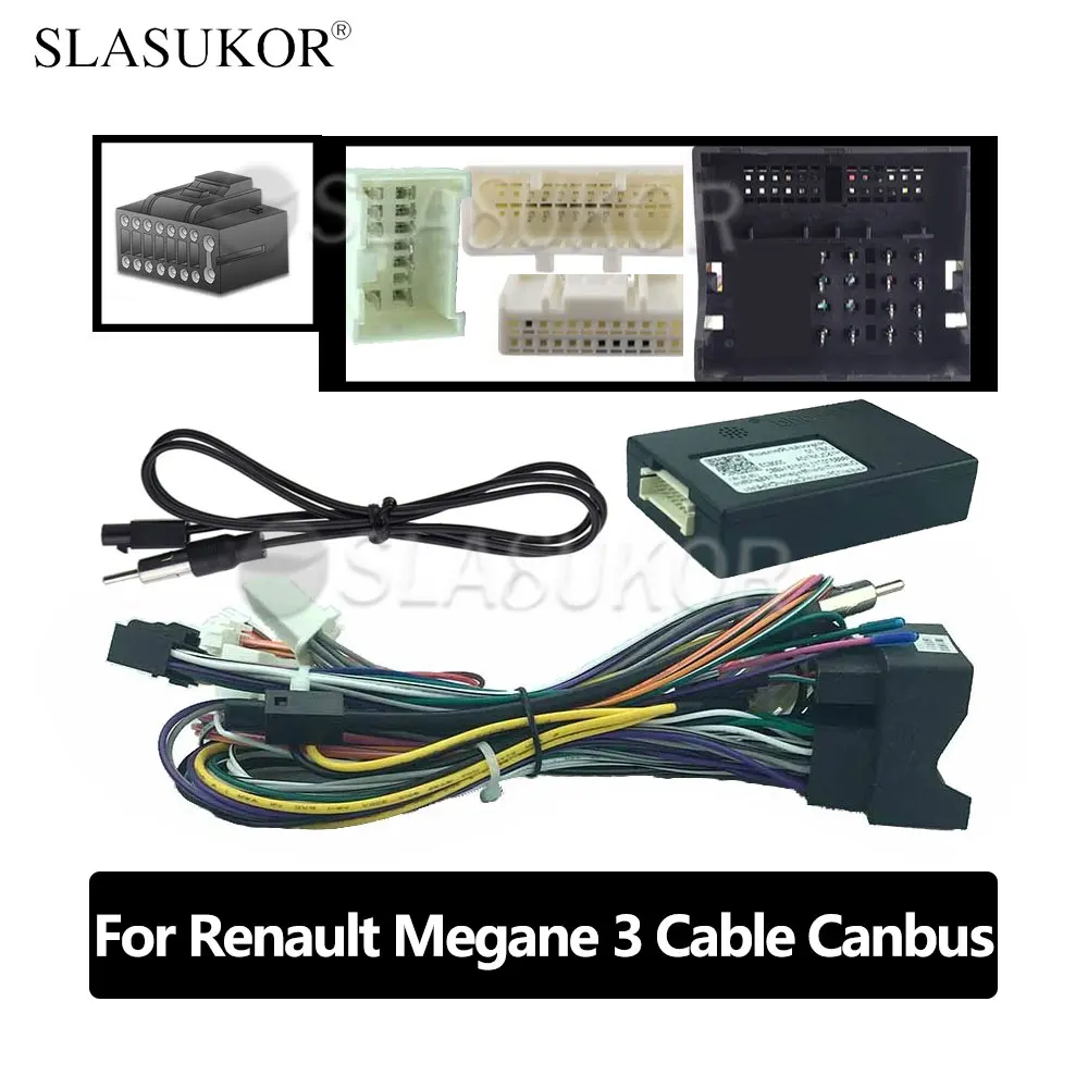 

16Pin Car Wiring Harness Adapter Canbus or cable For Renault Megane 3 Koleos Sandero Fluence Kadjar Clio4 Clio 4 Captur Cable