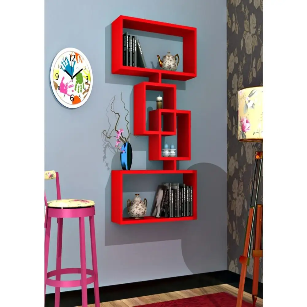 Shelf&Shelf MADE IN TURKEY Modern Shelf 4 Color Options Living Room Wood Wall Book Holder Organizer Bookshelf Rack Bookcase image 3