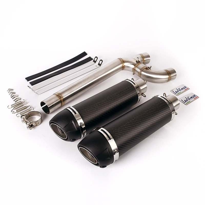 FZ6 Motorcycle Exhaust System Slip on Connection Link Muffler Escape Tip Silencer Pipe for Yamaha FZ6 FZ6S FZ6N