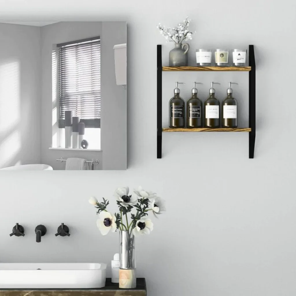 İskandinav Bathroom Kitchen Wall Rack Rustic Bookshelf 1 PCs