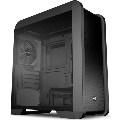 Aerocool QS240 2 Fan USB 3.0 Tempered Glass Side Panel Blue Led Black Micro-ATX Case (AE-QS240-BG)