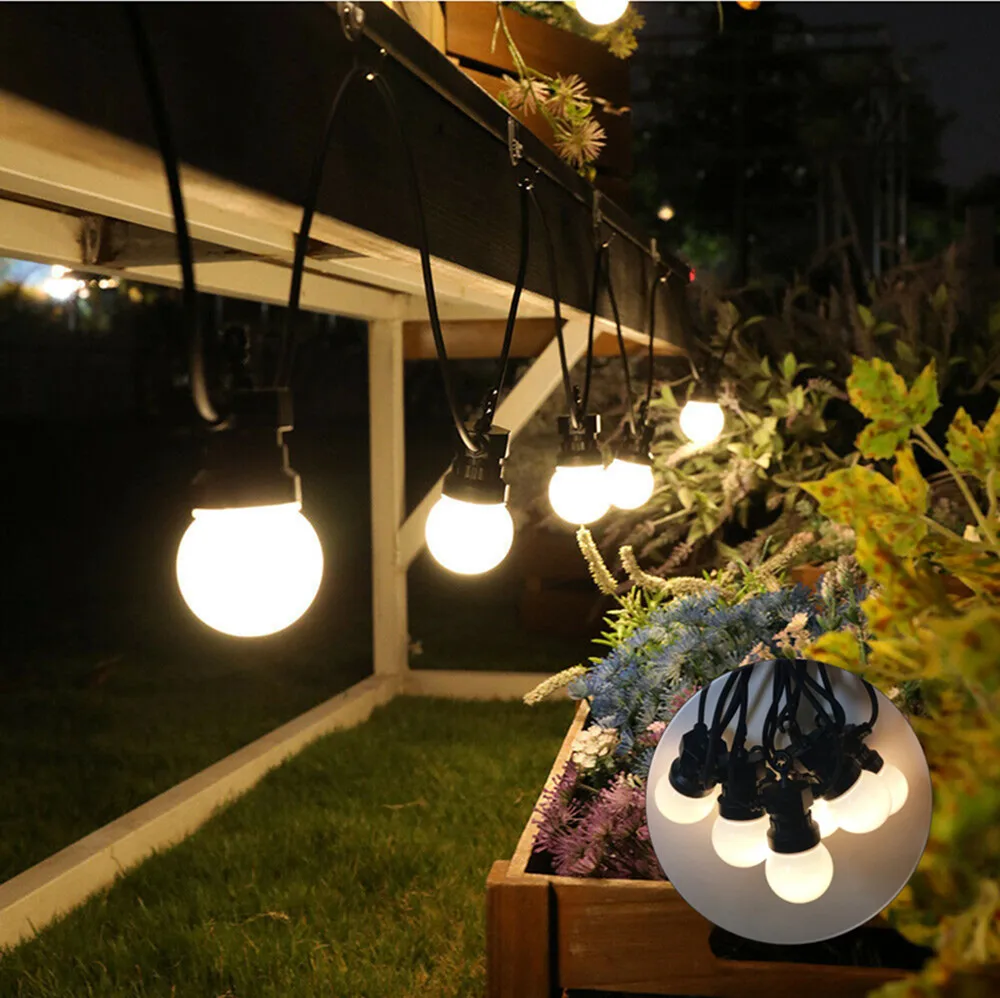 8M/13M G50 LED milky white ball light warm garland string light, suitable for outdoor decoration of wedding garden party