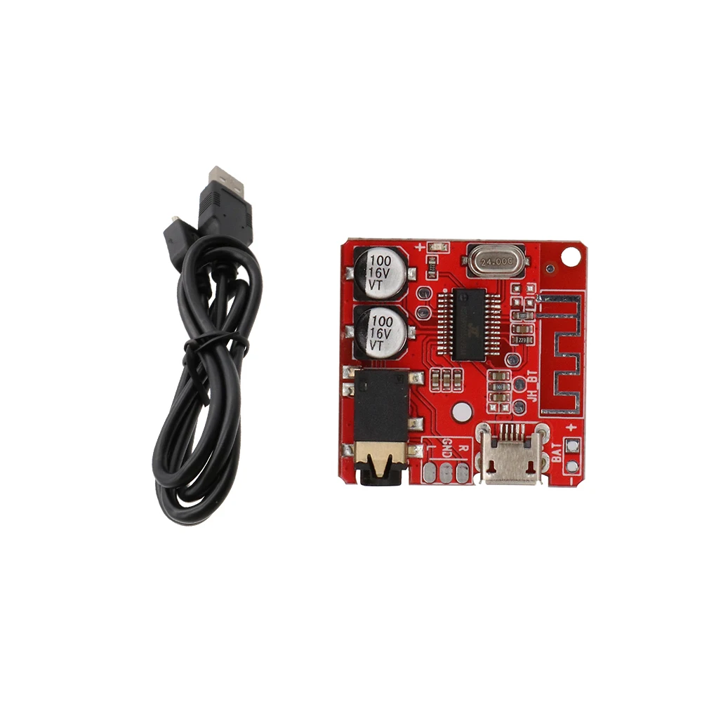 Bluetooth v5.0 DIY Audio Receiver Board with Power Cable JL AC6925A stereo lossless decoding chip support WAV / APE / FLAC / MP3