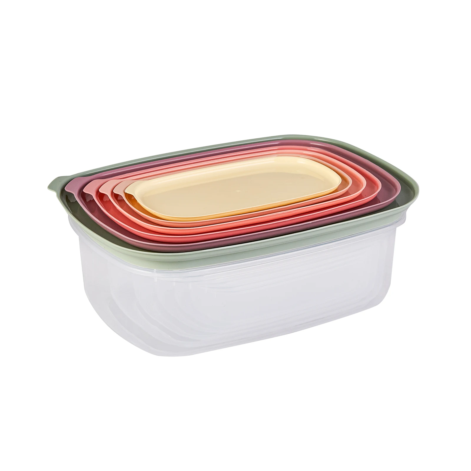 Wadah Penggunaan Serbaguna Penyimpanan 6 Buah Berkualitas Tinggi Bahan Plastik Keras dan Kuat Peralatan Rumah Alat Dapur