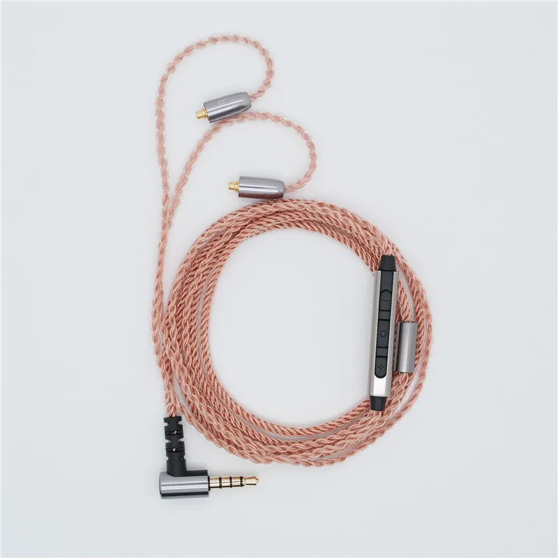 8 Nhân MMCX Micro Cáp OFC Phù Hợp Với Cho Shure Tai Nghe Tai Nghe Nhét Tai UE900 SE535 SE215 Đồng Cập Nhật Dây Thay Thế