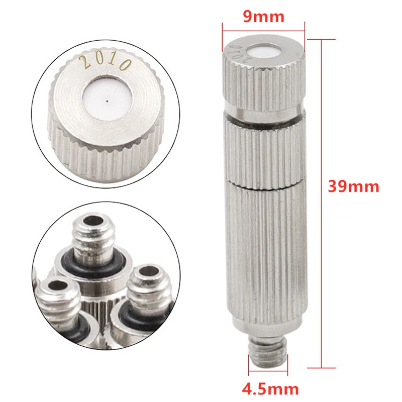 Citop 50pcs/set 0.1-1mm High Pressure Misting Spray Injector Atomization Head Mister Nozzle With Filter Net Sprinkler Fittings