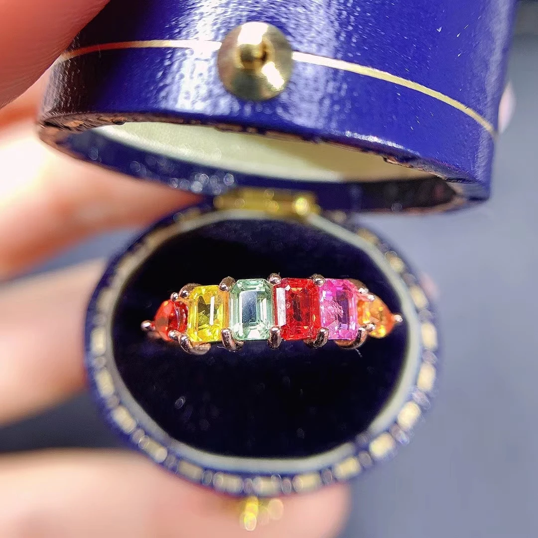 

KJJEAXCMY ювелирные изделия, 100% стерлинговое серебро 925 пробы, натуральный цвет, сапфир, капля воды, женское кольцо с инкрустацией для девочек, можно обнаружить