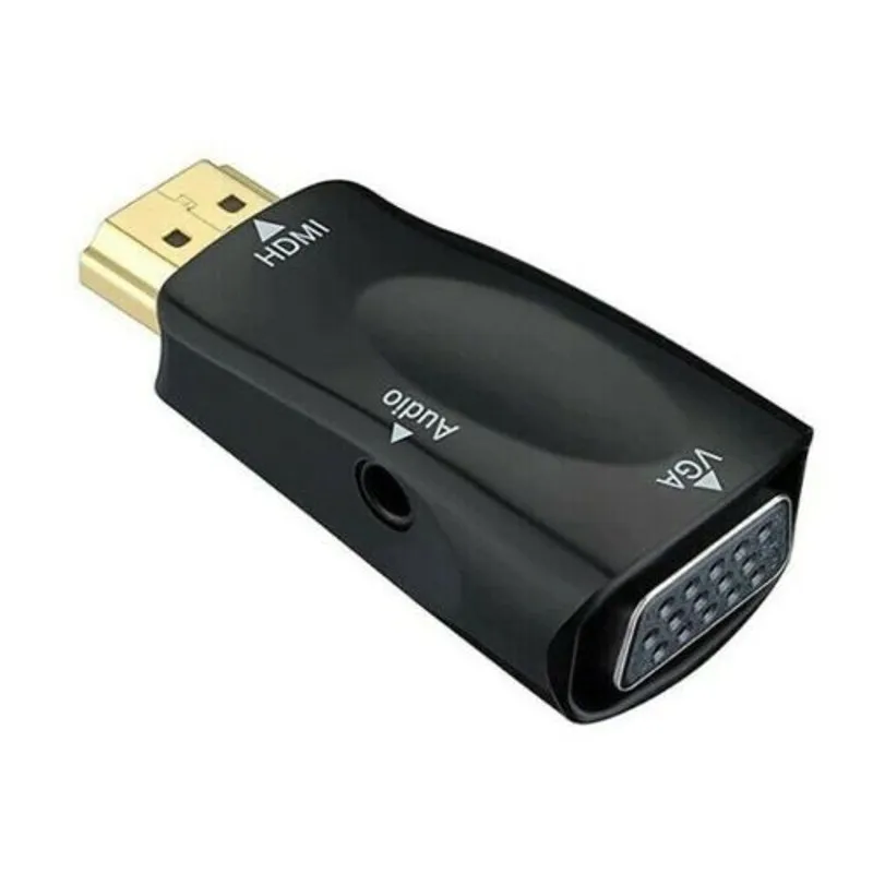 Adaptador HDMI Macho a VGA Hembra 1080P Full HD, con Salida de Audio de 3,5 mm