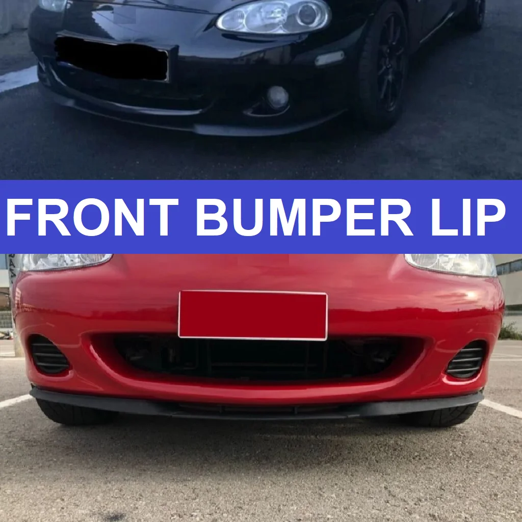 For Mazda Miata MX5 NB CUPRA R FRONT SPOILER BUMPER LIP Euro Spoiler Lip Universal 3 pcs Body Kit Splitter Car Accessories Style