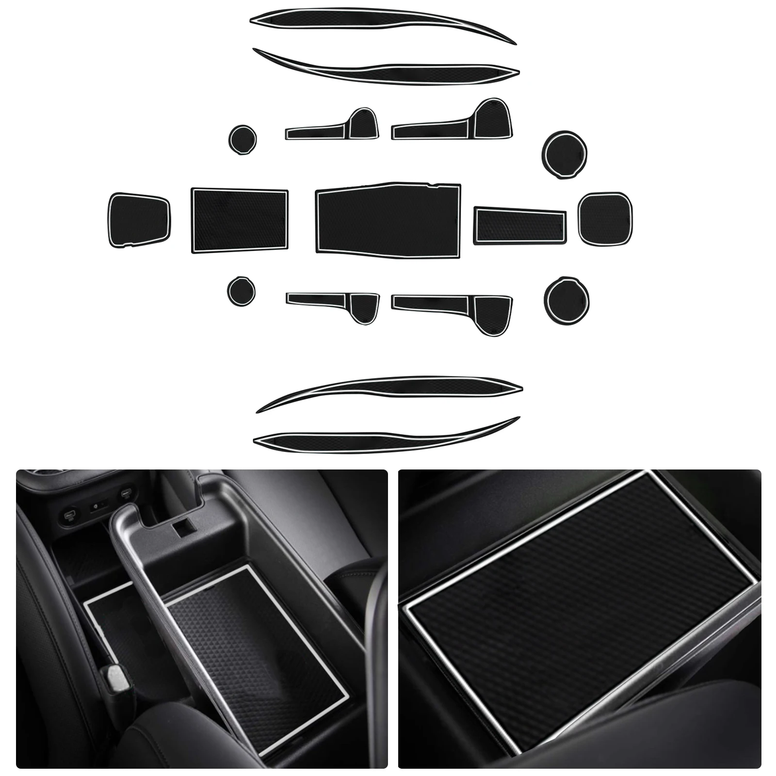 RUIYA for Hyundai Ioniq 5 2021 2022 2023 2024 Car Door Groove Mat Anti-slip Slot Pads Auto Interior Hyundai Ioniq 5 Accessories