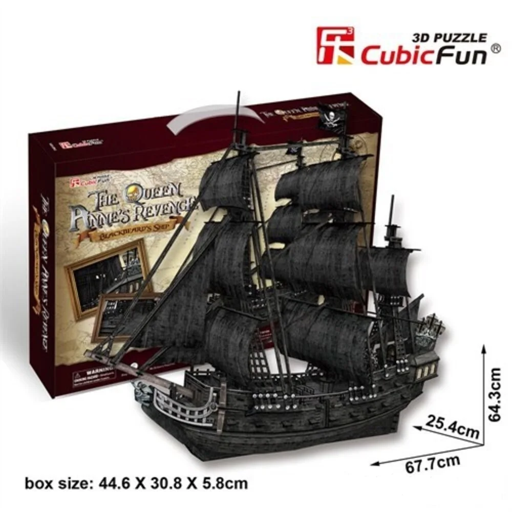 Cubic Fun 3D 308 Piece Jigsaw Puzzle Pirate Ship Black Pearl Adult Jigsaw Puzzle Pirate Ship Free Fast Shipping