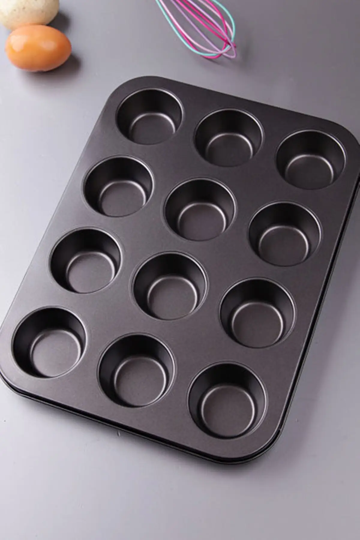 12'li Muffin Kalıbı Muffin Cake Pan Non-Stick Carbon Steel Washable Pan Cooking Kitchen Garden Home Cook Muffins