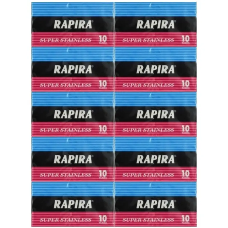 RAPIRA Super Stainless Double Edge Razor Blades 100 PCS