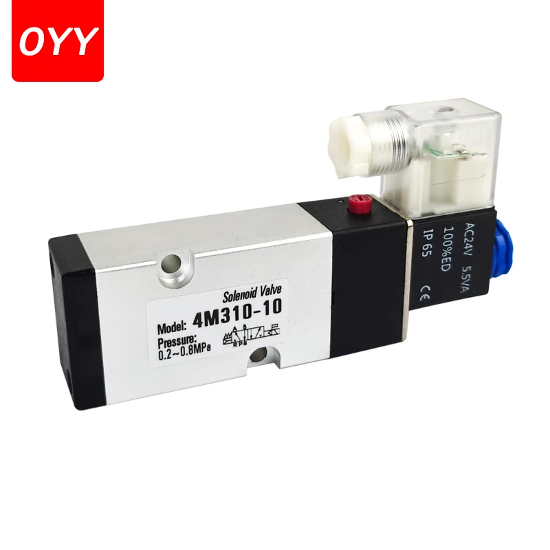 

Solenoid Valve Air Two-Position Five-Way Electronic Pneumatic 4M310-10 DC12V DC24V AC220V AC110V AC24V With 4mm 6mm 8mm Fittings