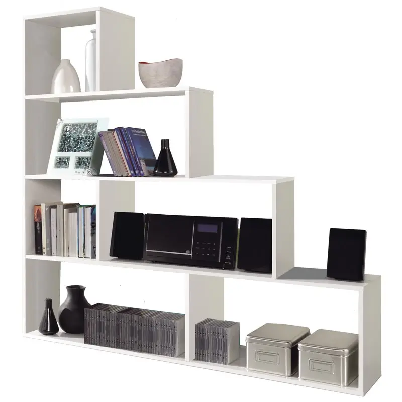 Decorative shelf white glitter office living room, bookcase shelves. Measures: 145x145x29