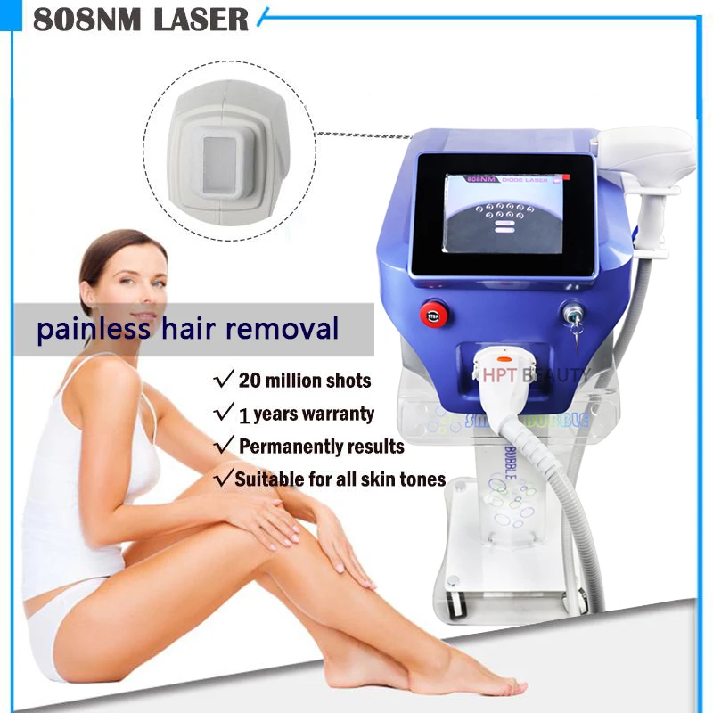 

1064/755/808nm Diode Laser Hair Removal Machine Skin Rejuvenation Painless Permanent Hair Removal Epilator 20 Million Shots