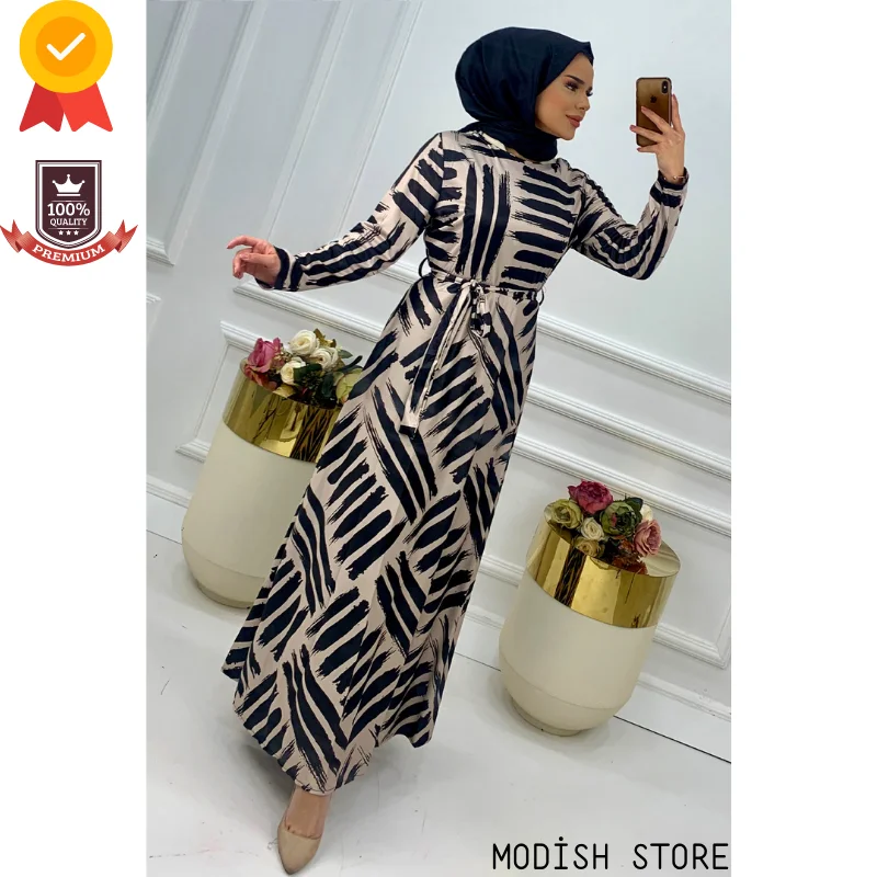 Lycra Viscose Fabric |New Season| Women's Long Muslim Dress Dubai Abayas For Women Muslim Clothes Turkey Islam